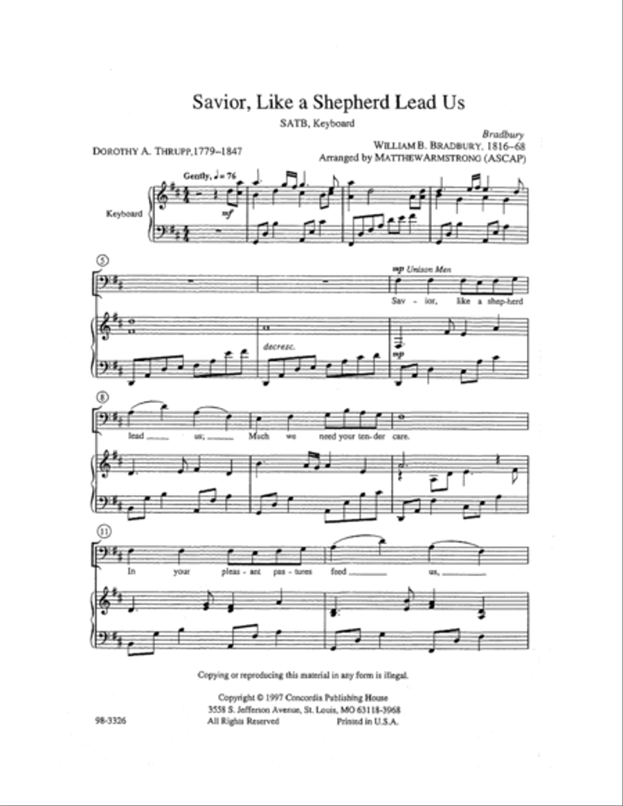 Savior, Like a Shepherd Lead Us (Armstrong) Choir scores gallery preview page 2