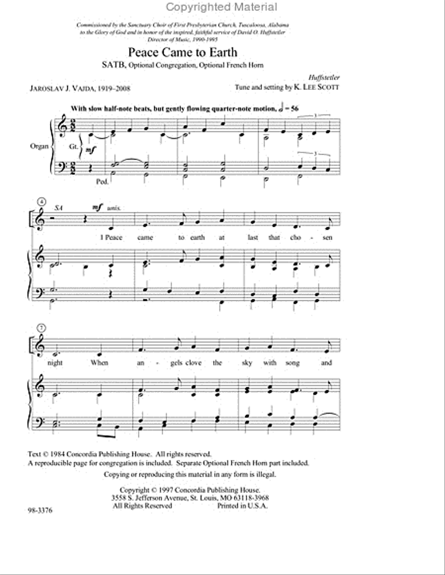 Peace Came to Earth (Scott) Choir scores gallery preview page 2