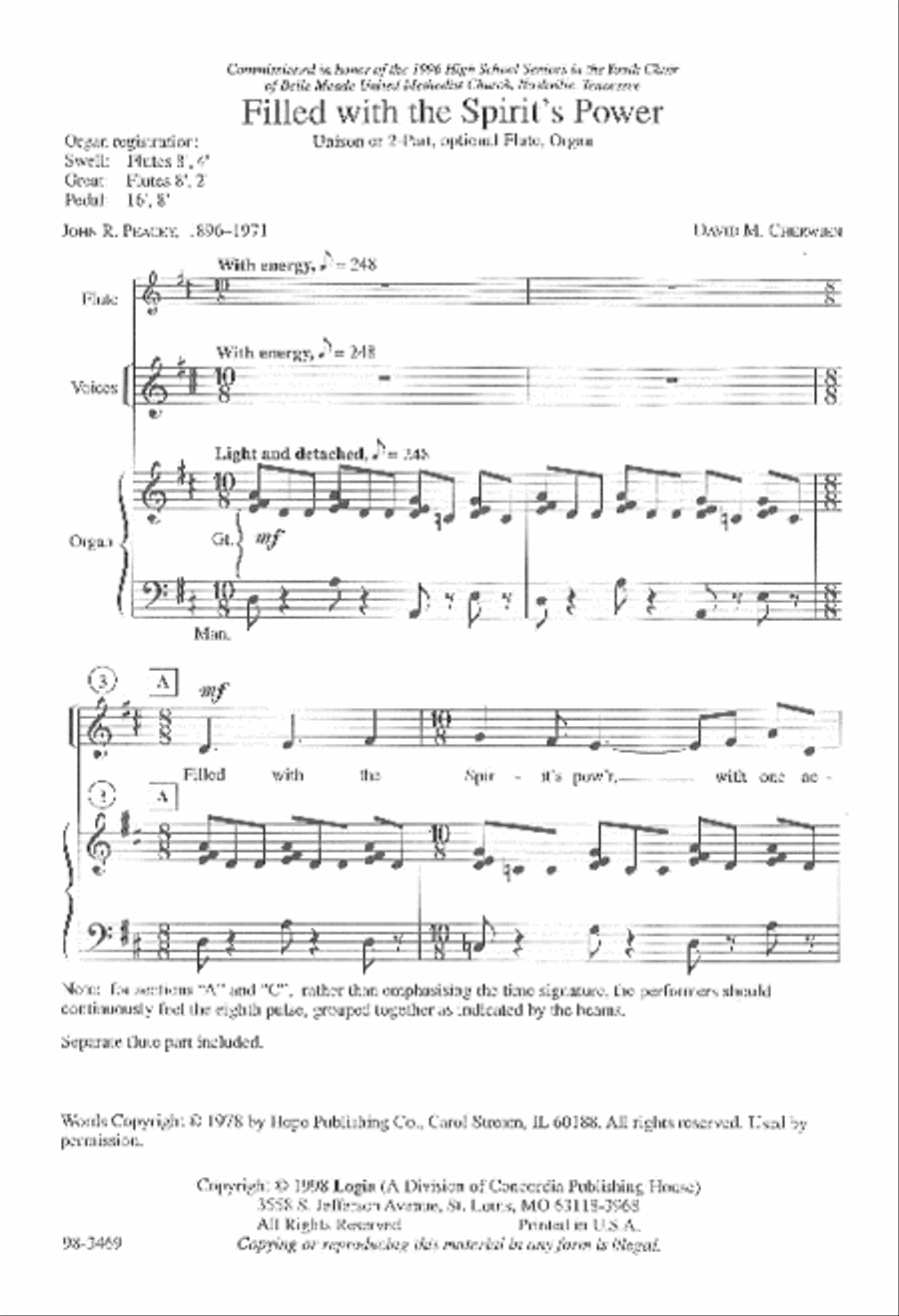 Filled with the Spirit's Power Choir scores gallery preview page 2
