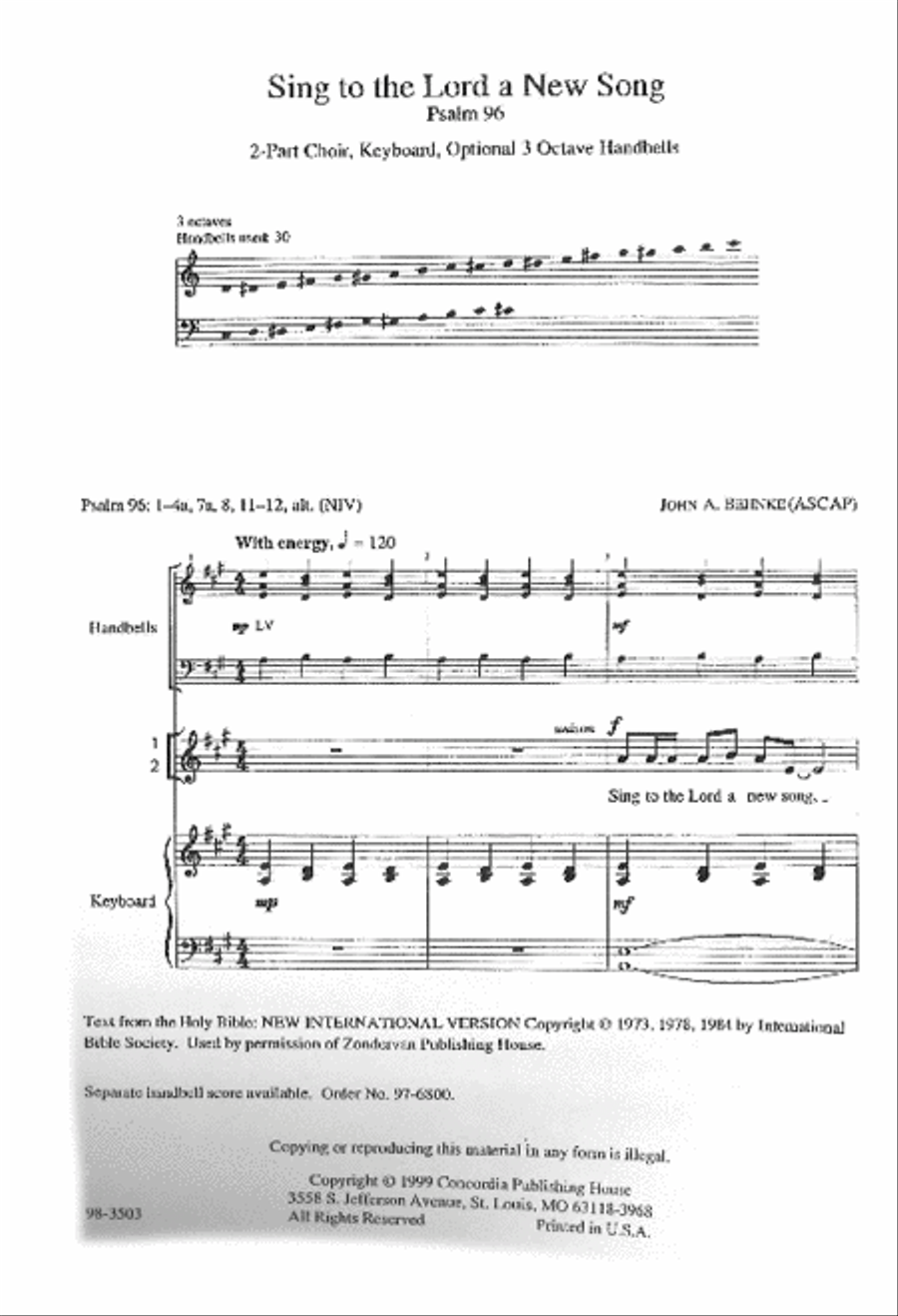 Sing to the Lord a New Song (Behnke) Choir scores gallery preview page 2