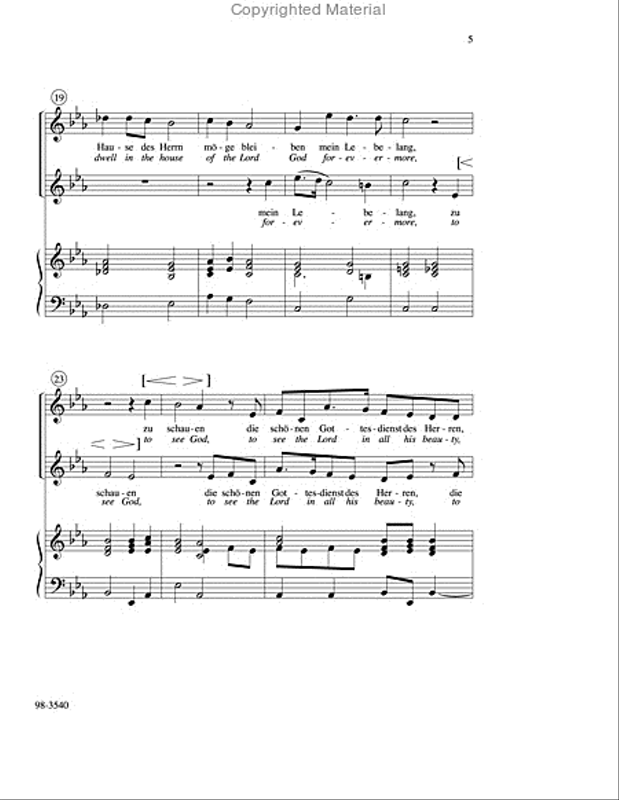 I Ask One Thing of the Lord / Eins bitte ich vom Herren Choir scores gallery preview page 5