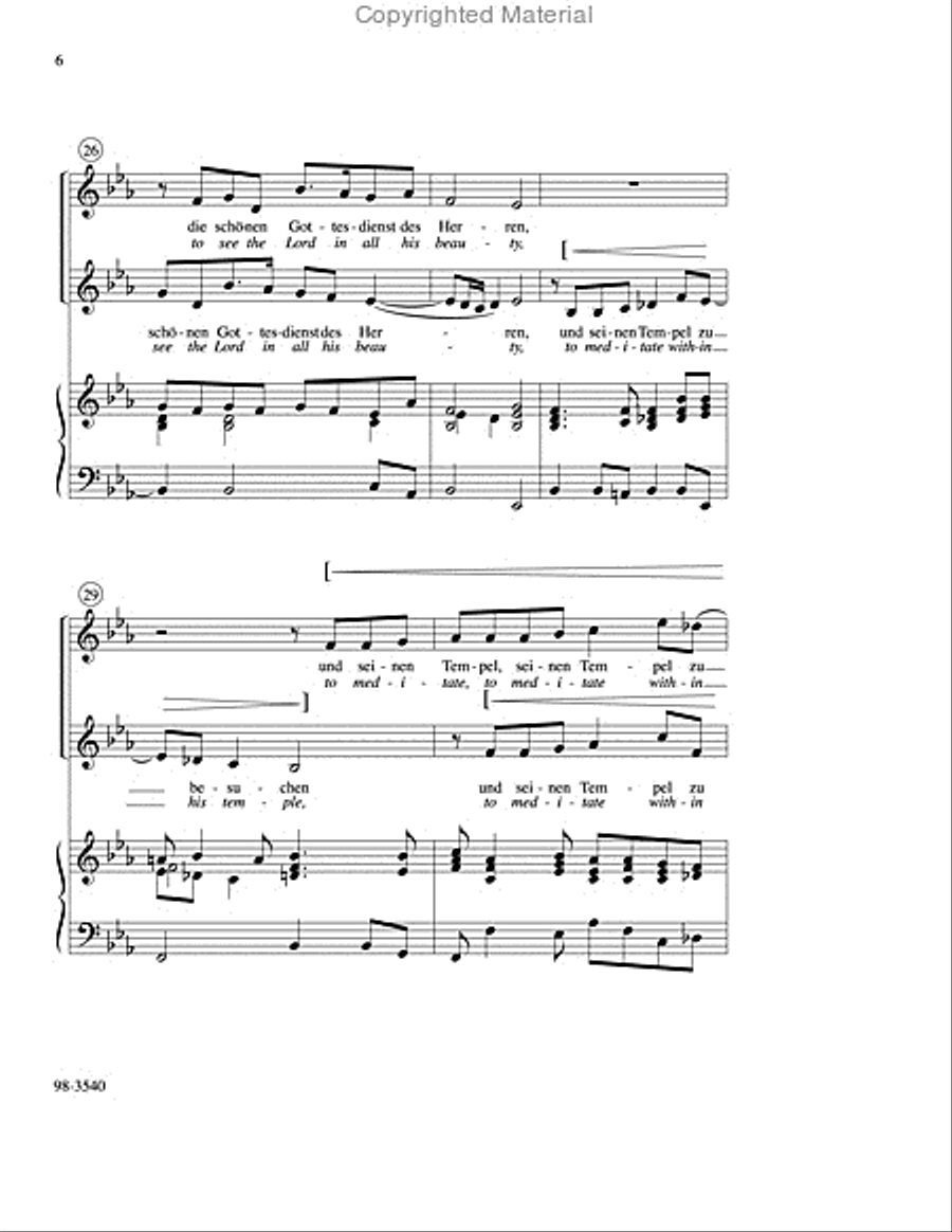 I Ask One Thing of the Lord / Eins bitte ich vom Herren Choir scores gallery preview page 6