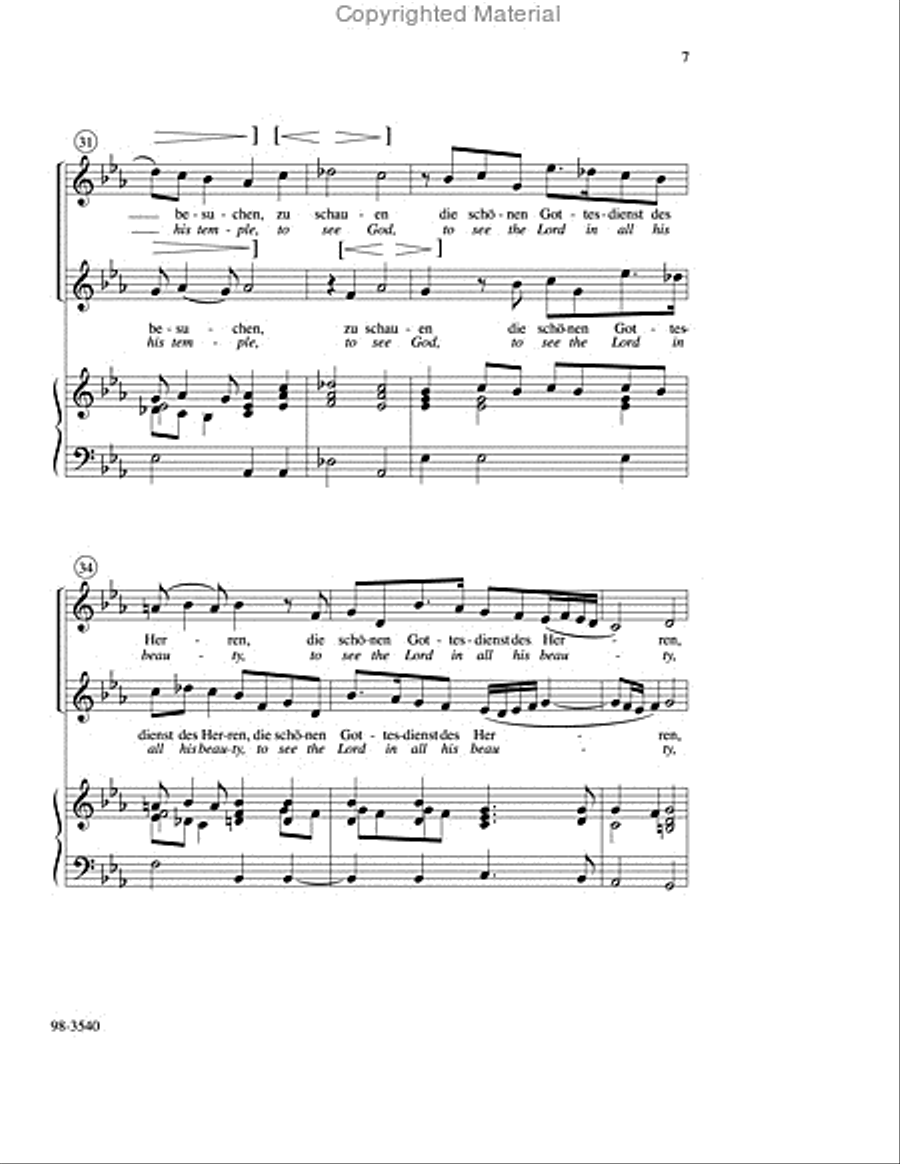 I Ask One Thing of the Lord / Eins bitte ich vom Herren Choir scores gallery preview page 7