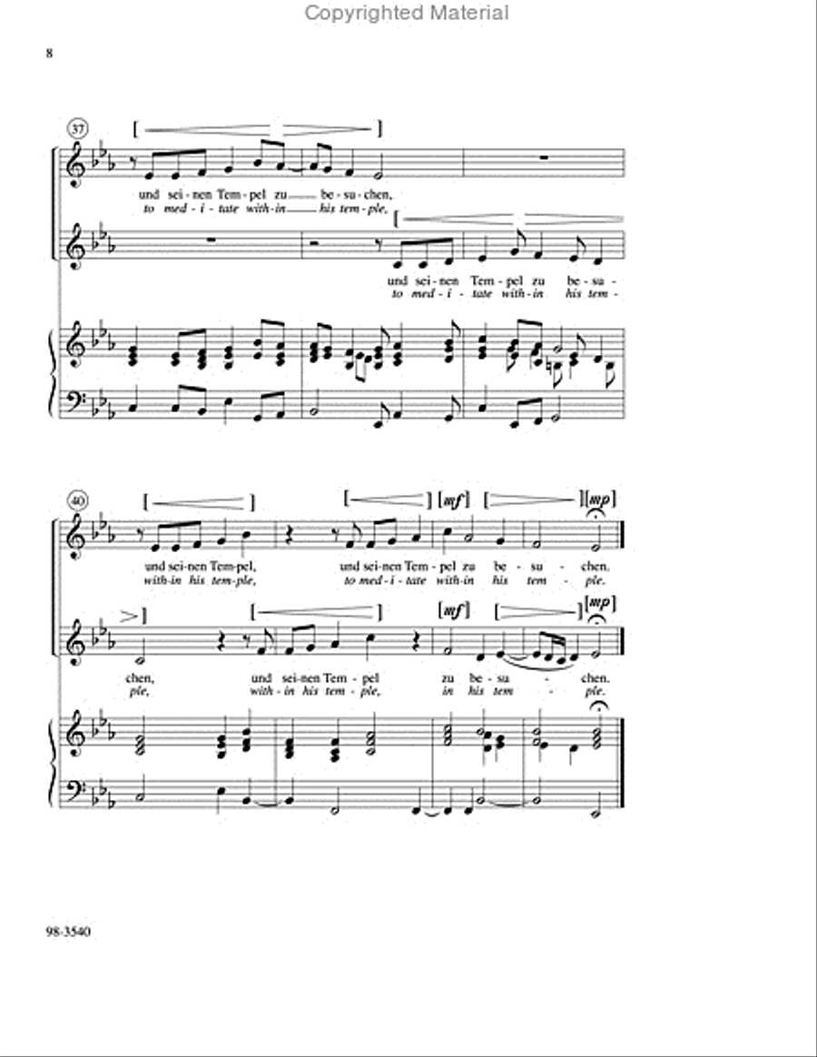 I Ask One Thing of the Lord / Eins bitte ich vom Herren Choir scores gallery preview page 8