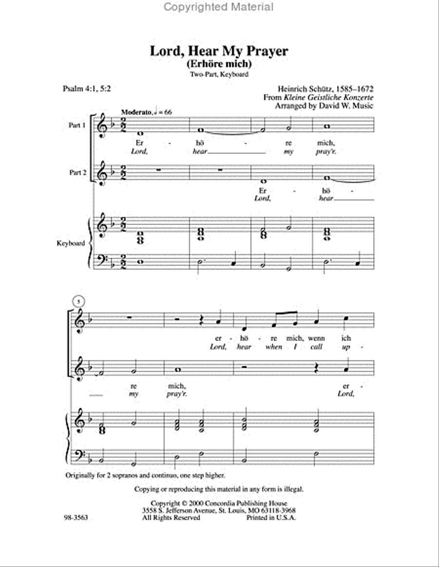 Lord, Hear My Prayer / Erhoere mich Choir scores gallery preview page 2