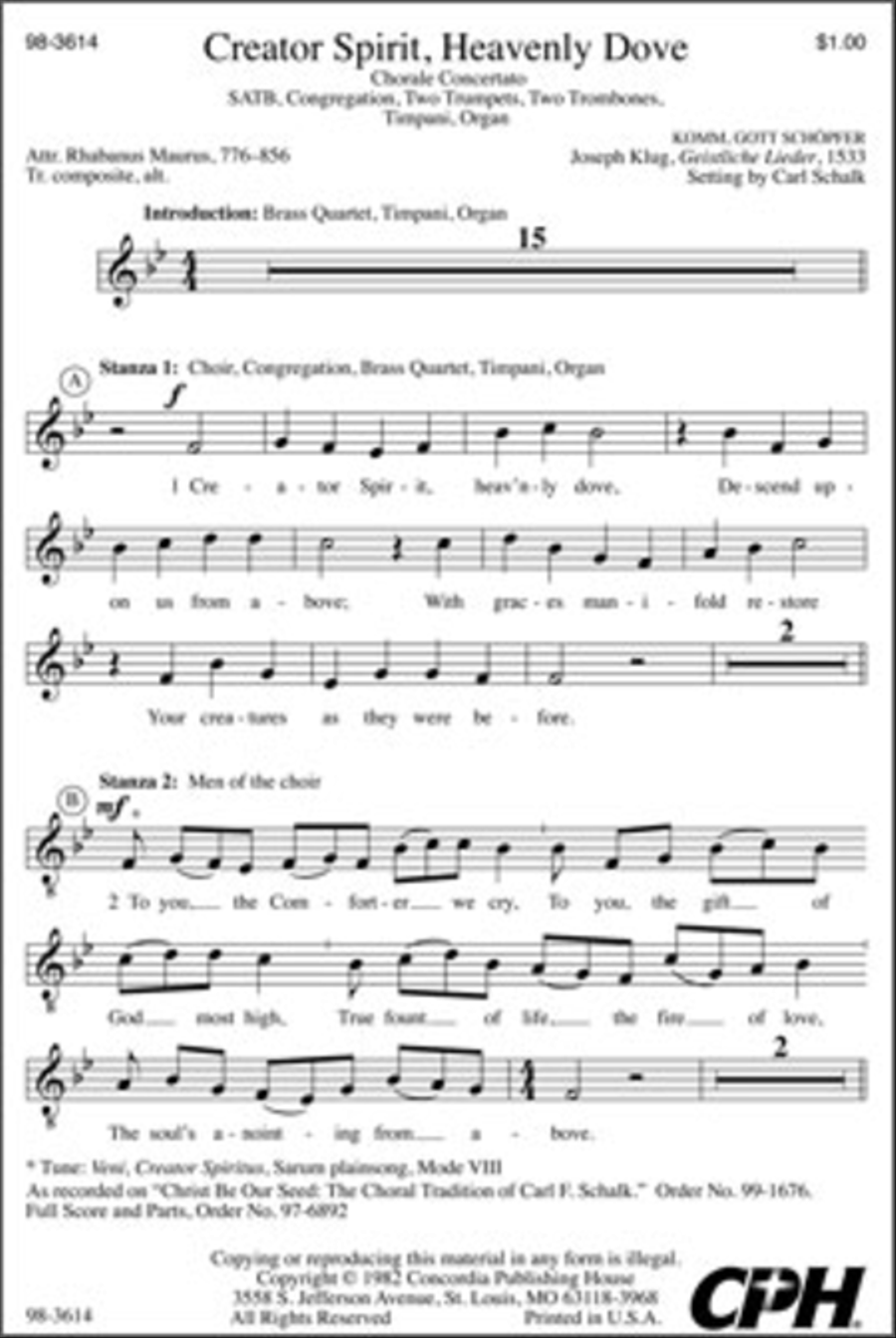 Creator Spirit, Heavenly Dove Choir scores gallery preview page 1