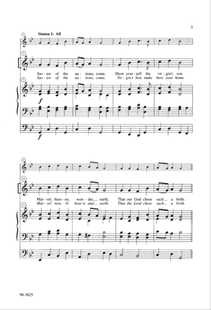 Savior of the Nations, Come (Cherwien) Choir scores gallery preview page 3
