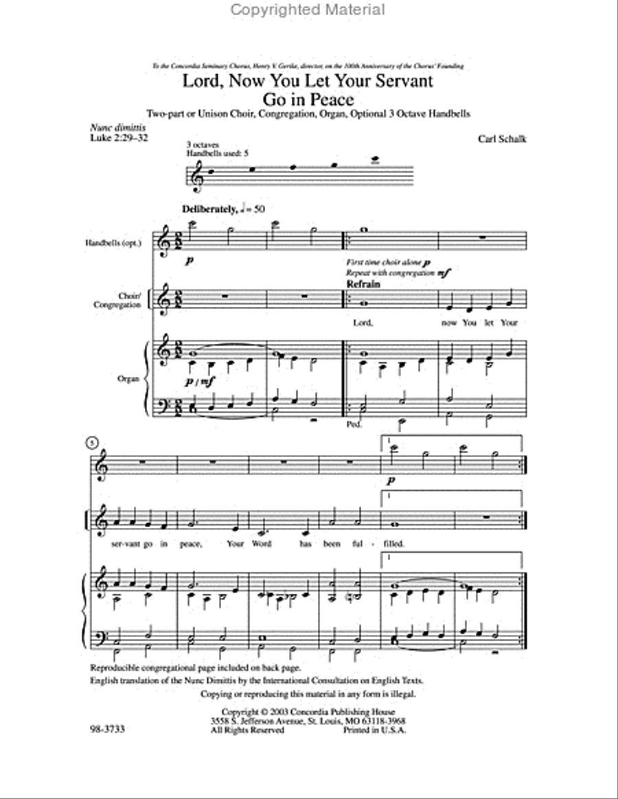 Lord, Now You Let Your Servant Go in Peace Choir scores gallery preview page 2