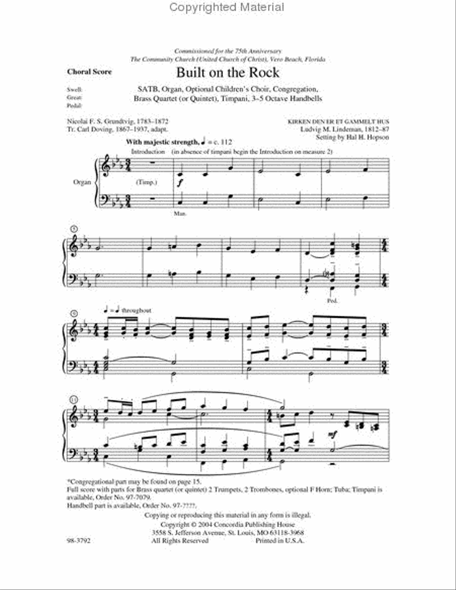 Built on the Rock (Hopson) Choir scores gallery preview page 2