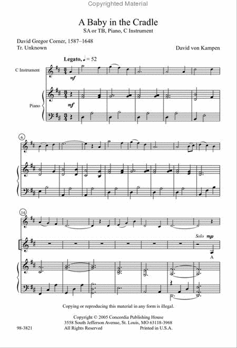 A Baby in the Cradle A Baby in the Cradle Choir scores gallery preview page 2