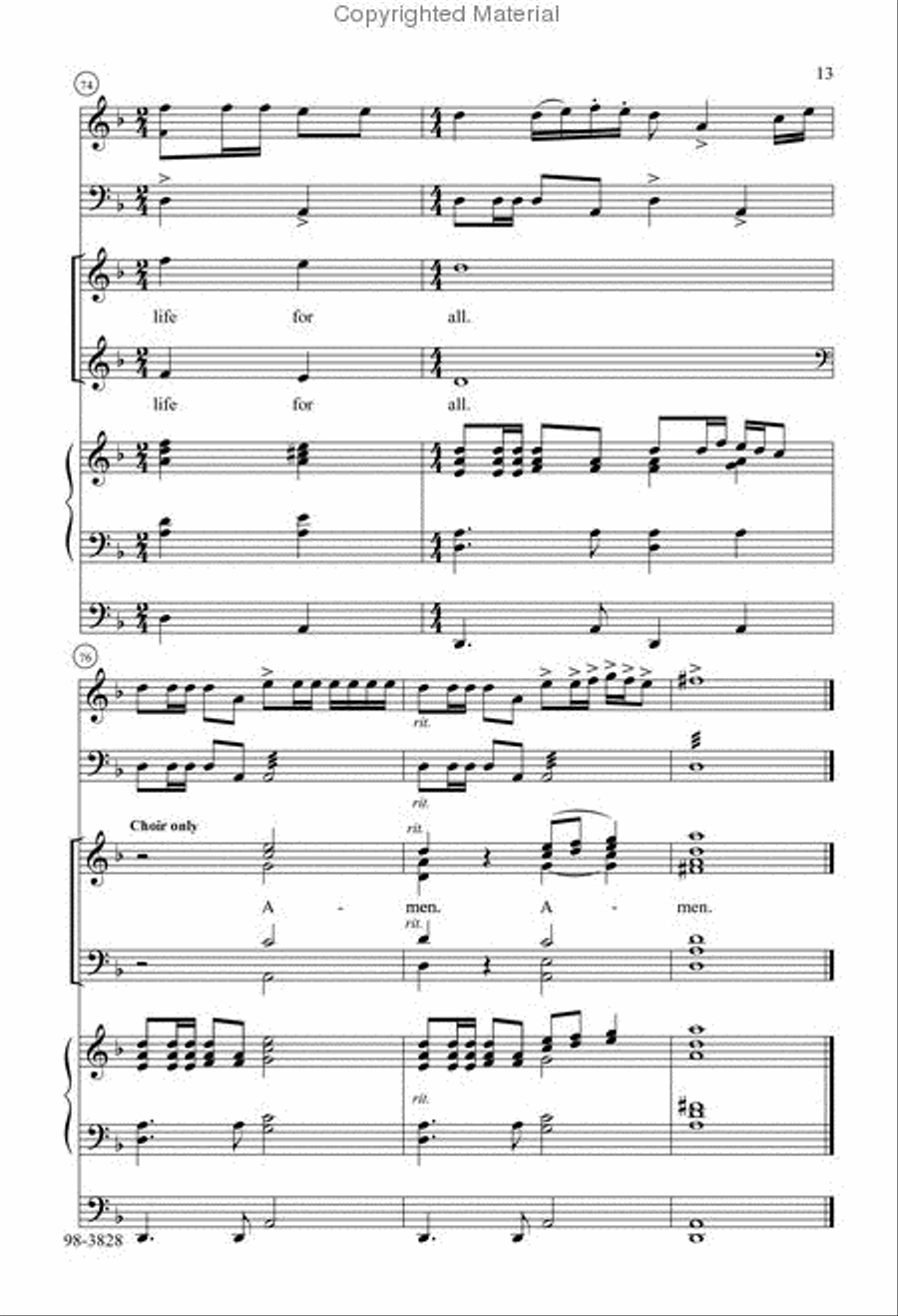 Water, Blood, and Spirit Crying Choir scores gallery preview page 6