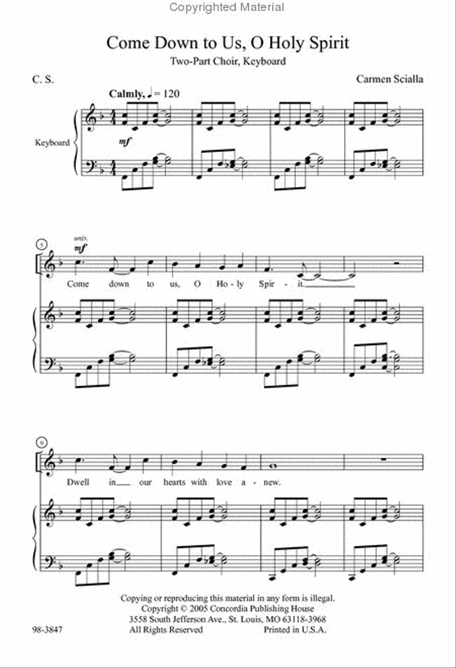 Come Down to Us, O Holy Spirit Choir scores gallery preview page 2
