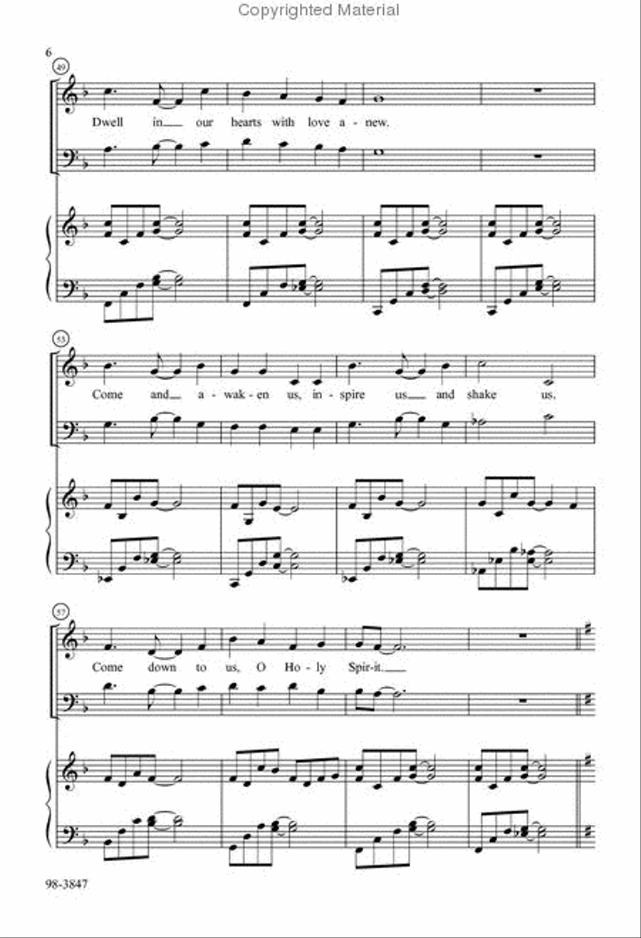 Come Down to Us, O Holy Spirit Choir scores gallery preview page 4