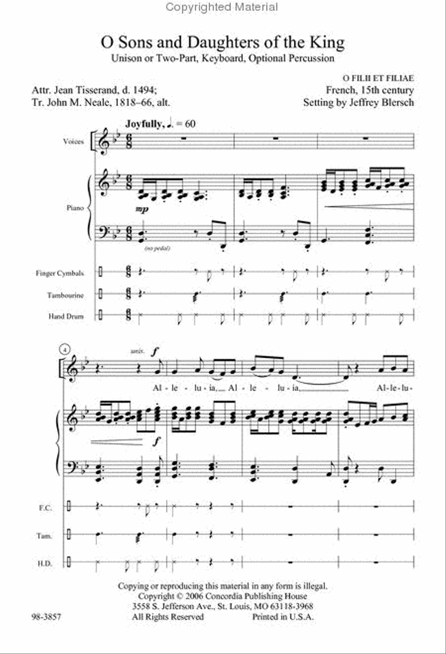O Sons and Daughters of the King (Blersch) Choir scores gallery preview page 2