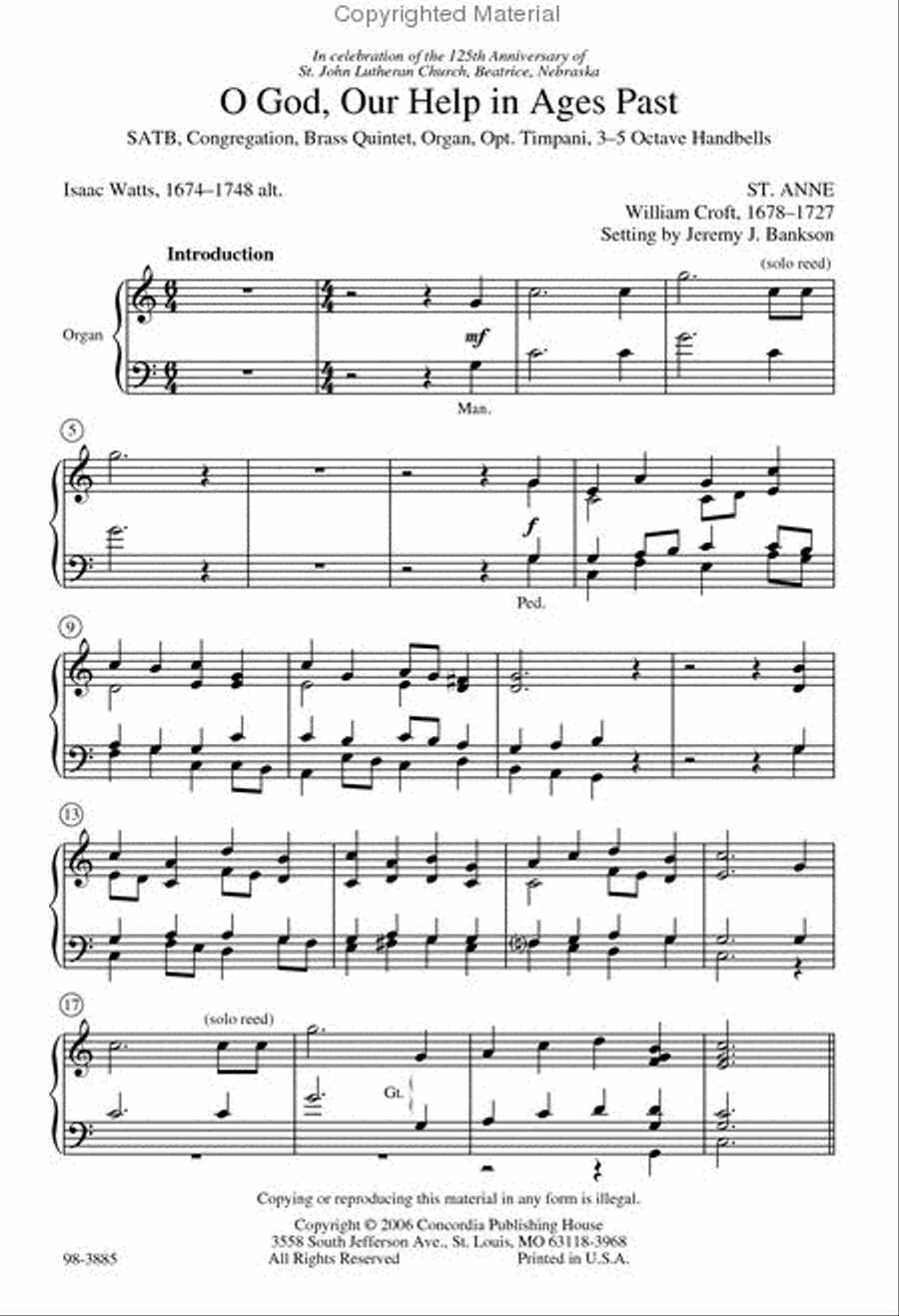 O God, Our Help in Ages Past (Bankson) Choir scores gallery preview page 2