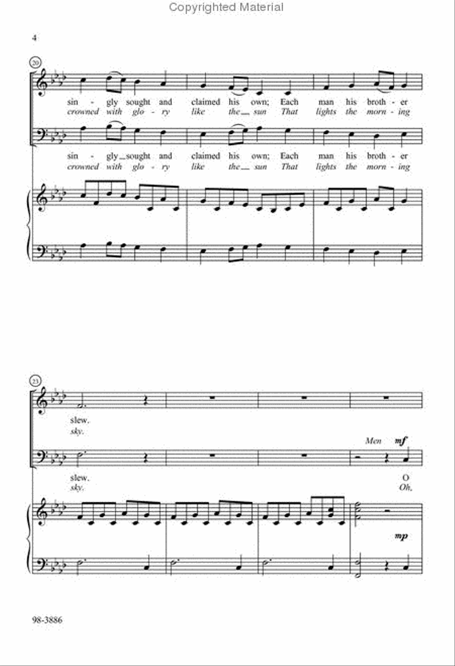 In Adam We Have All Been One / The King Shall Come When Morning Dawns Choir scores gallery preview page 3
