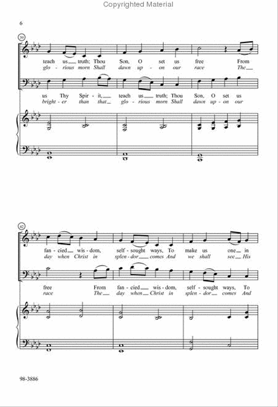 In Adam We Have All Been One / The King Shall Come When Morning Dawns Choir scores gallery preview page 4