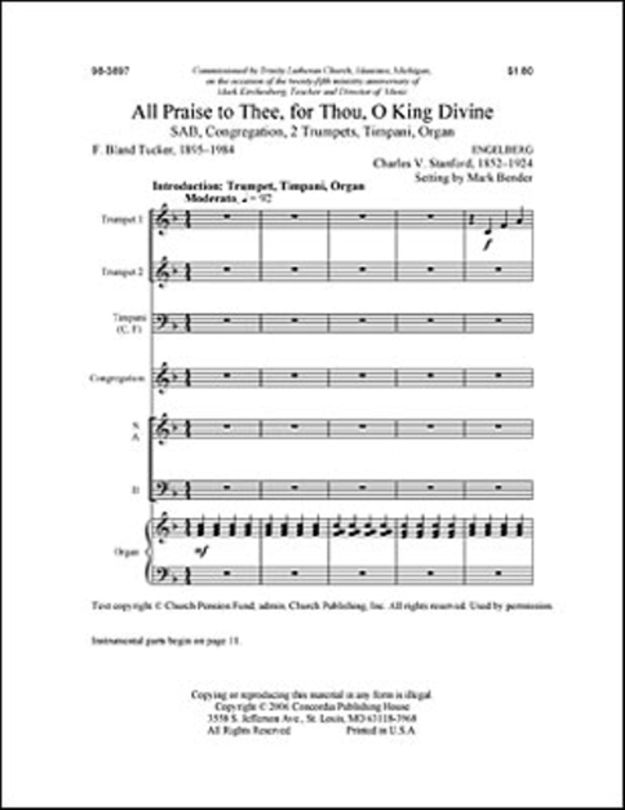 All Praise to Thee, for Thou, O King Divine Choir scores gallery preview page 1