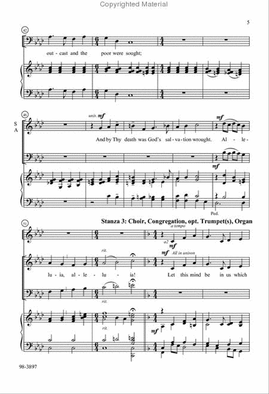 All Praise to Thee, for Thou, O King Divine Choir scores gallery preview page 4
