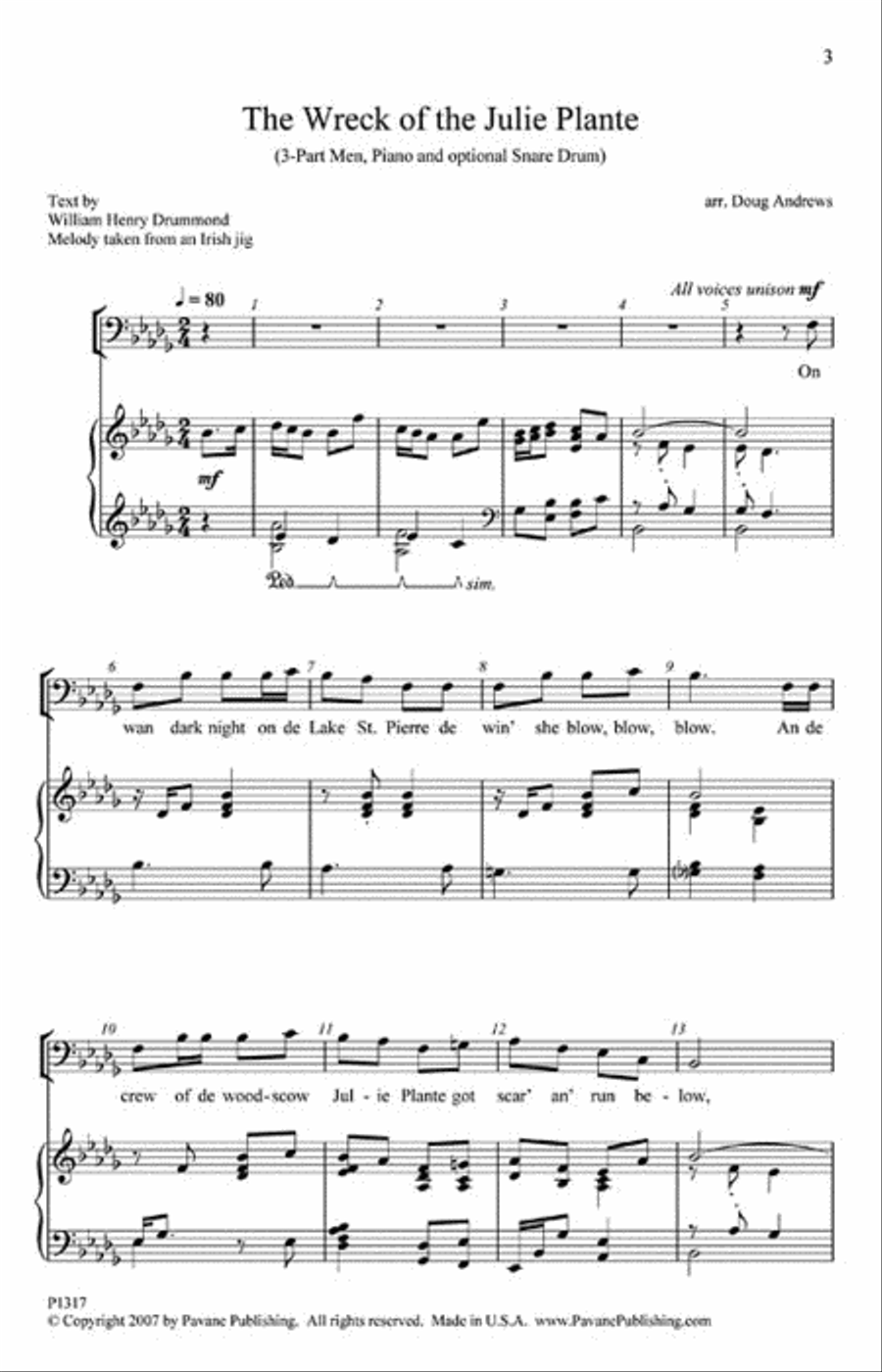 The Wreck of the Julie Plante 3-Part scores gallery preview page 2
