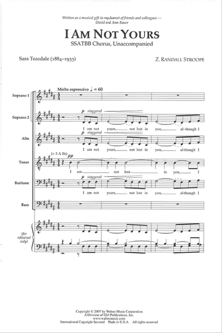 I Am Not Yours (SSATBB) I Am Not Yours (SSATBB) SSATBB scores gallery preview page 2