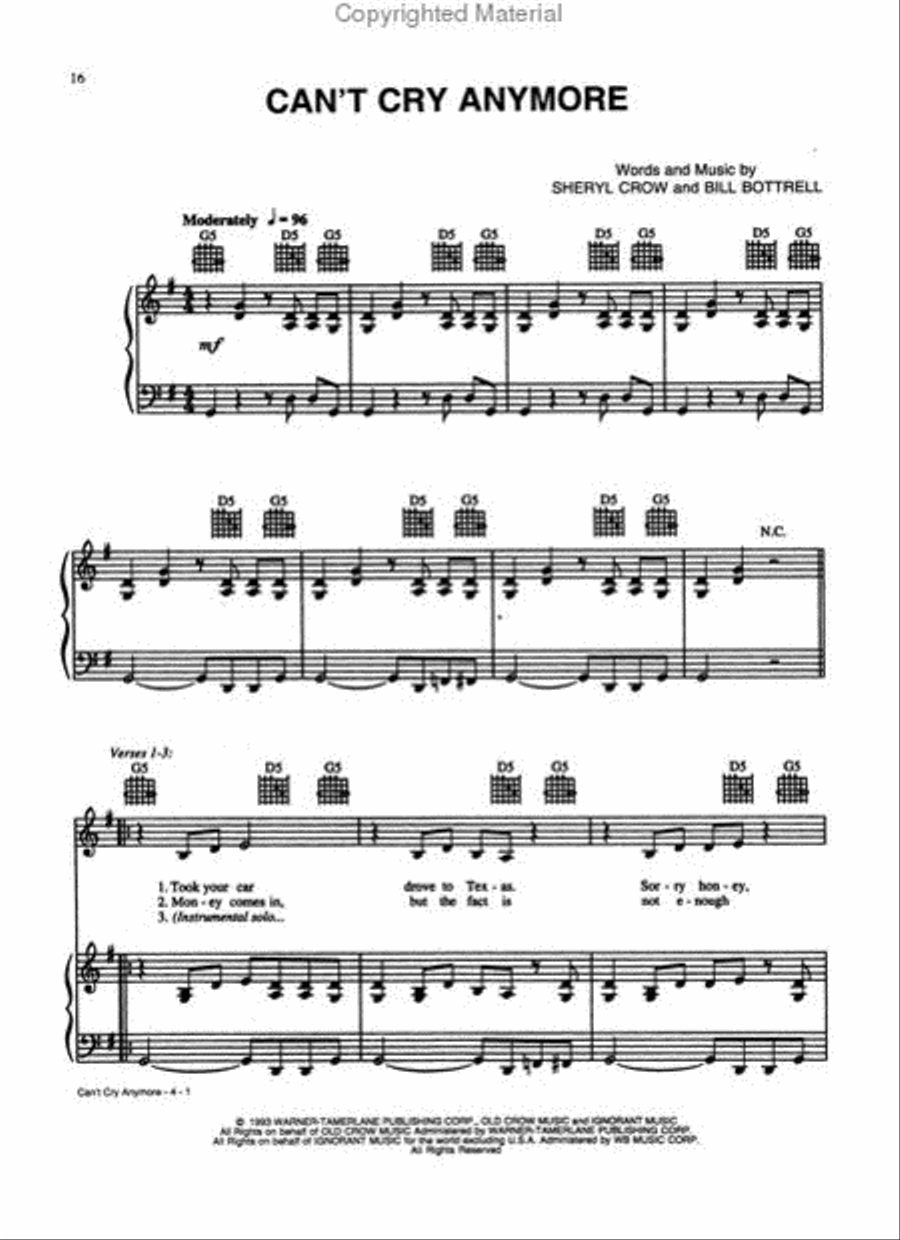 The Sheryl Crow Collection Piano, Vocal, Guitar scores gallery preview page 4