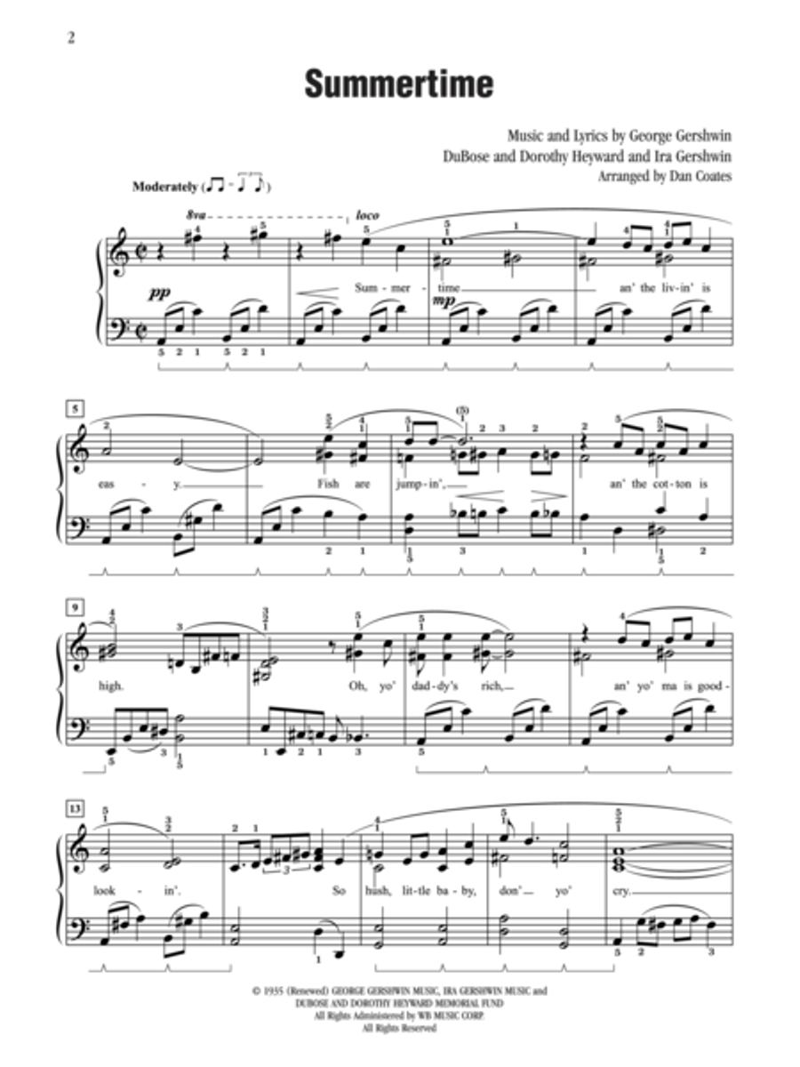 Summertime Piano Solo scores gallery preview page 2