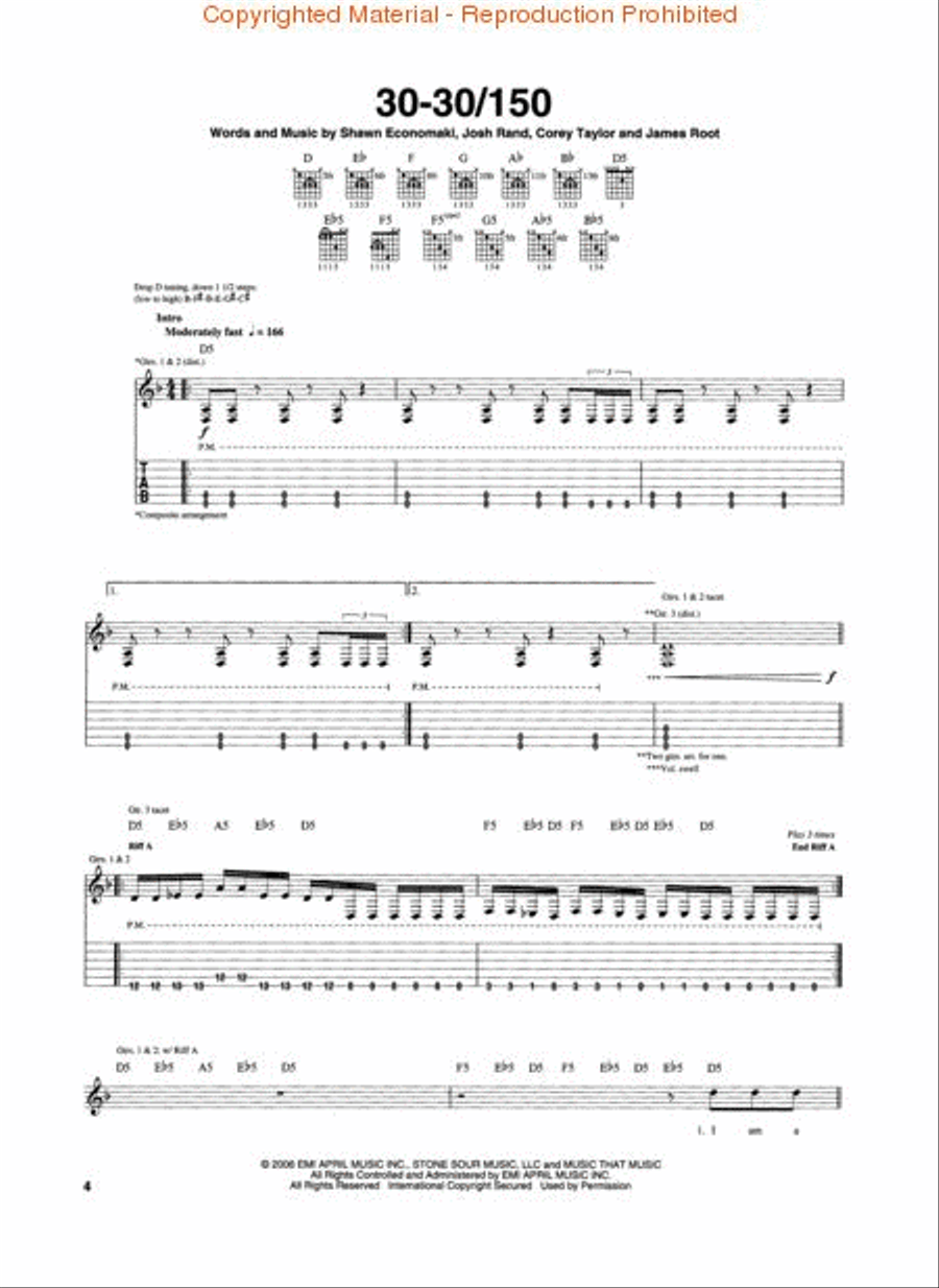 Stone Sour - Come What(ever) May Electric Guitar scores gallery preview page 2
