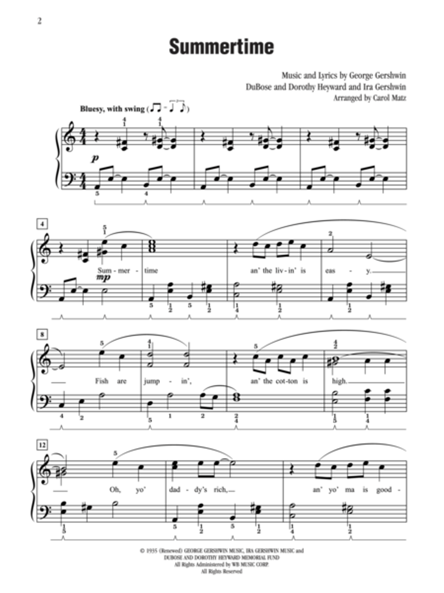 Summertime Piano Solo scores gallery preview page 2