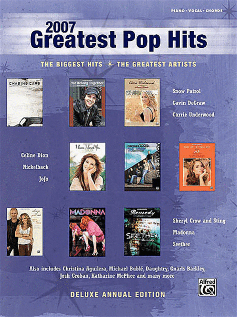 2007 Greatest Pop Hits Piano, Vocal, Guitar scores gallery preview page 1