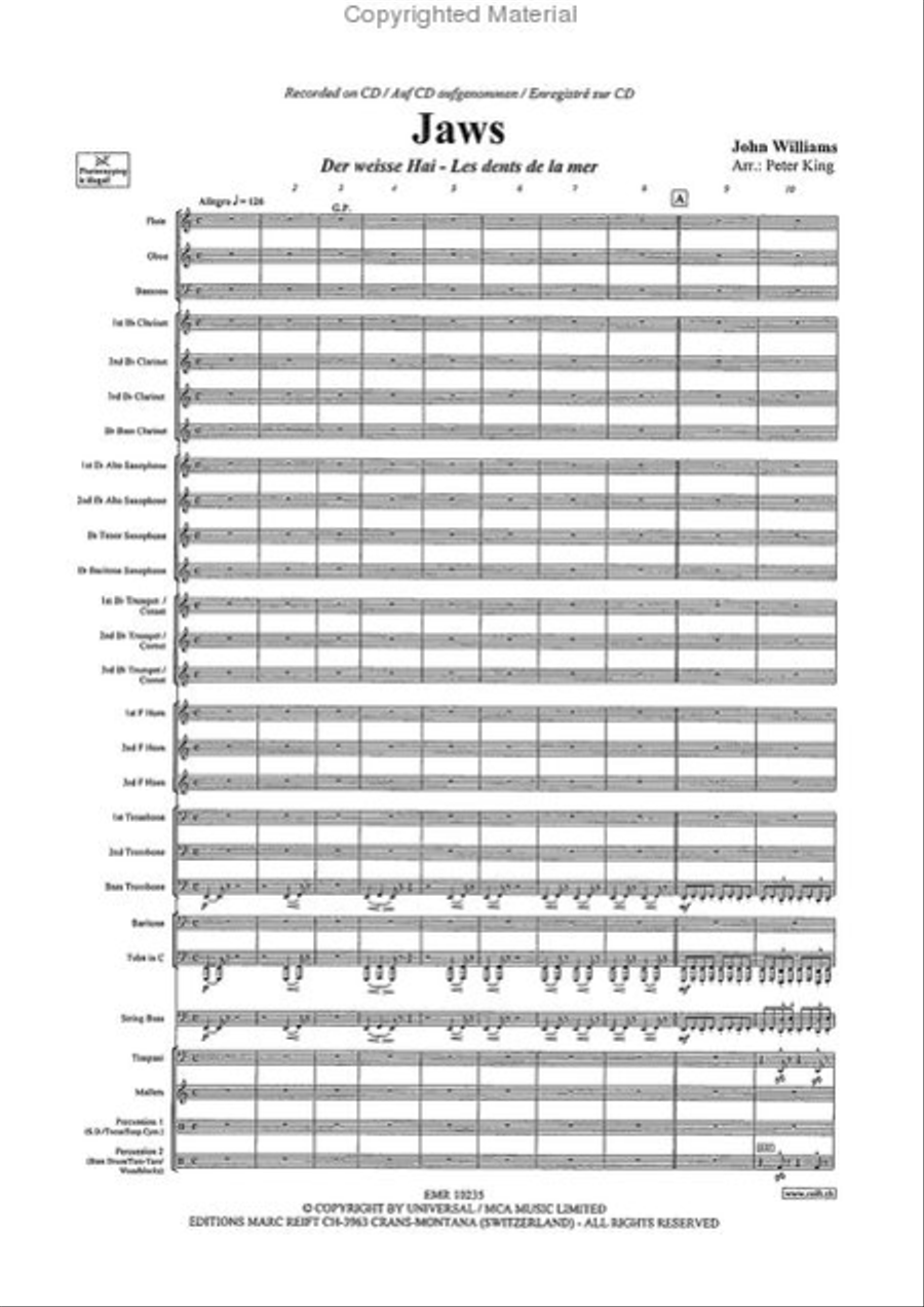 Jaws Jaws Concert Band scores gallery preview page 3