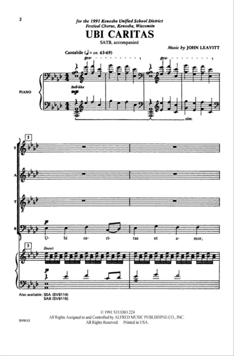 Ubi Caritas Ubi Caritas 4-Part scores gallery preview page 2