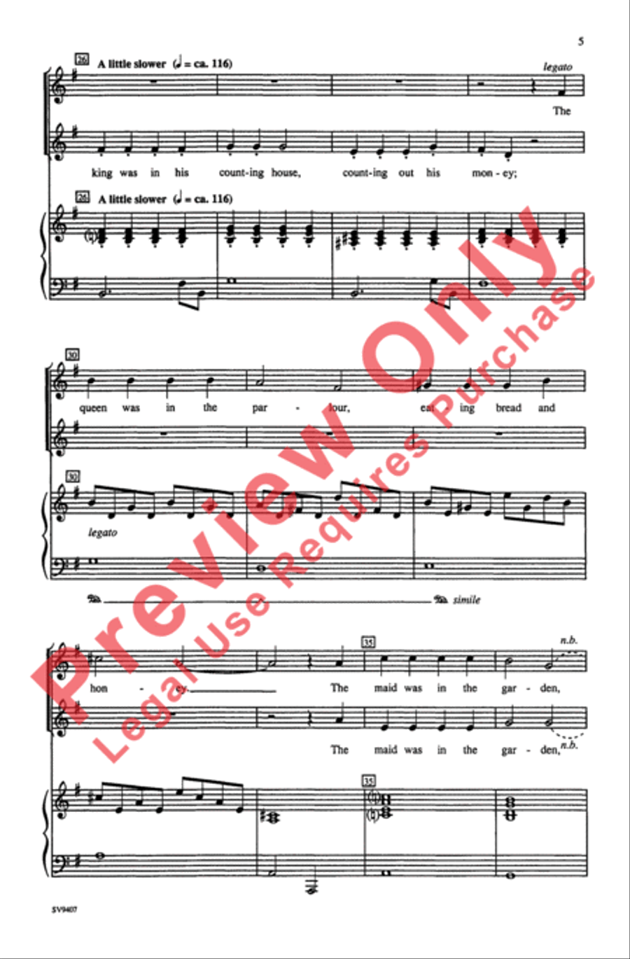 Sing a Song of Sixpence Sing a Song of Sixpence 2-Part scores gallery preview page 5