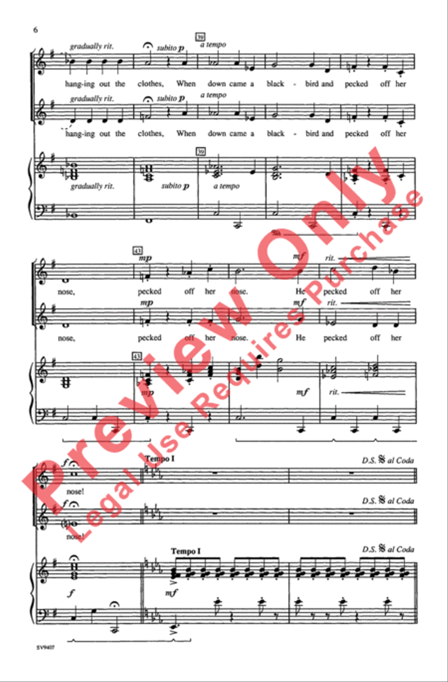 Sing a Song of Sixpence Sing a Song of Sixpence 2-Part scores gallery preview page 6