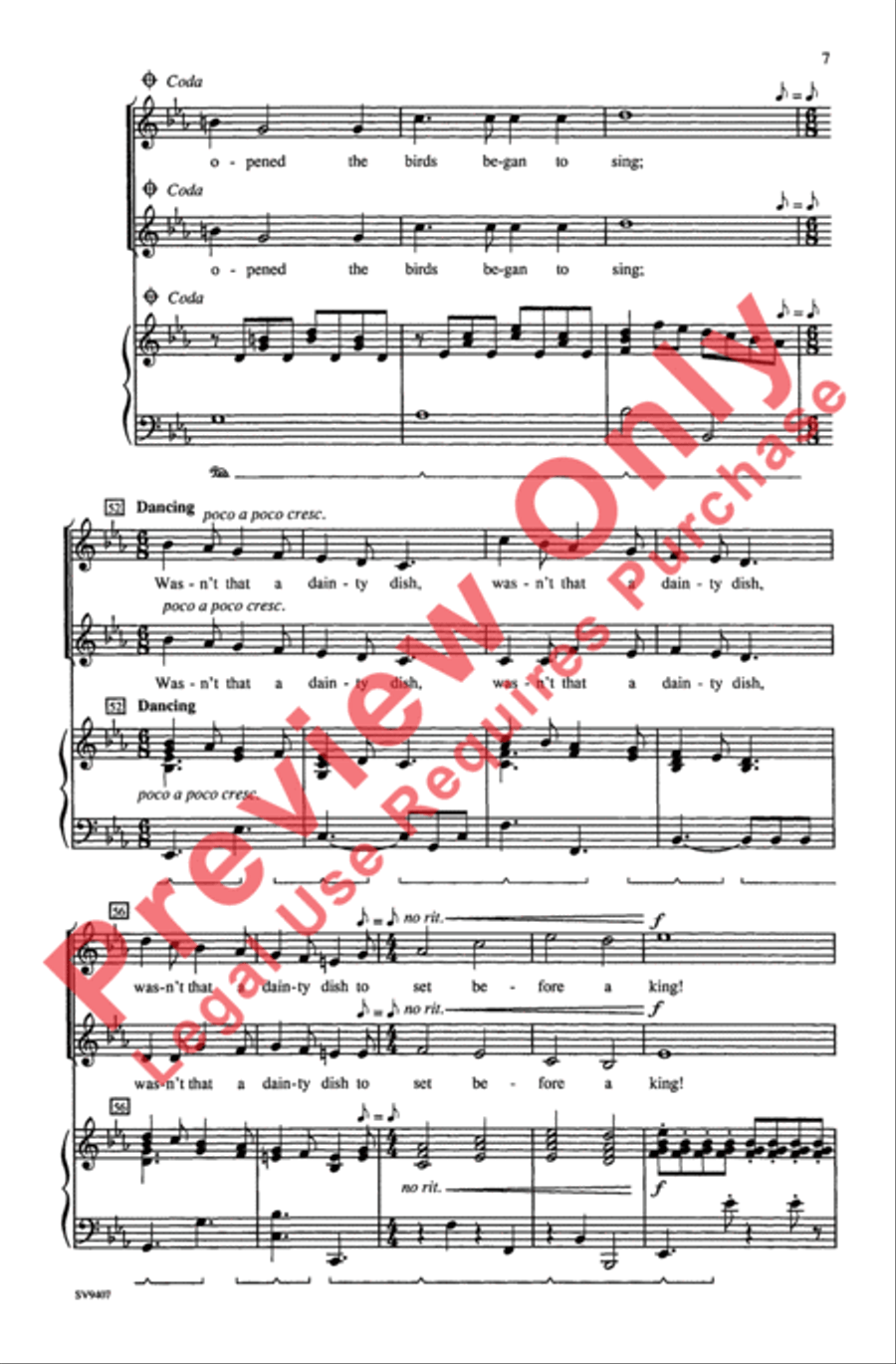 Sing a Song of Sixpence Sing a Song of Sixpence 2-Part scores gallery preview page 7