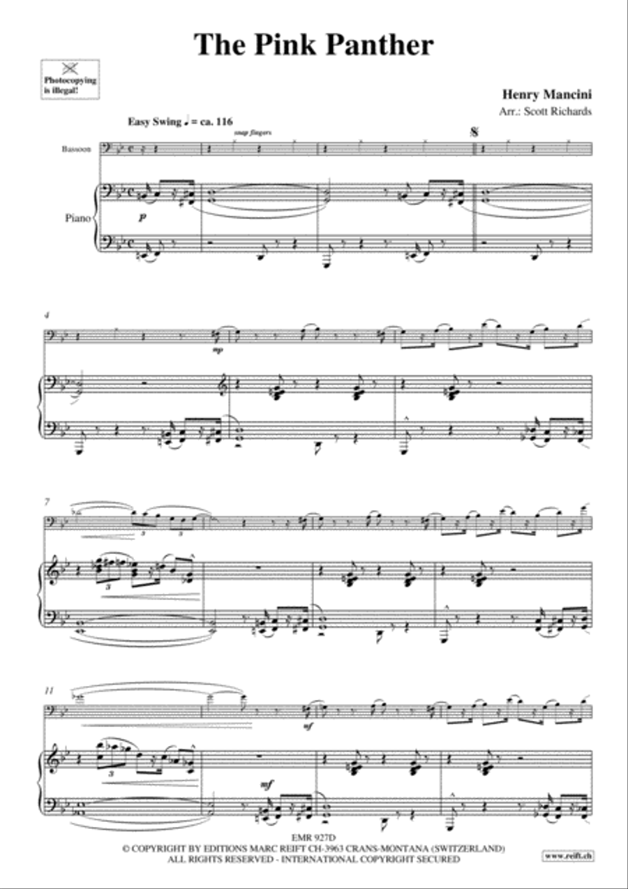 The Pink Panther Bassoon Solo scores gallery preview page 4