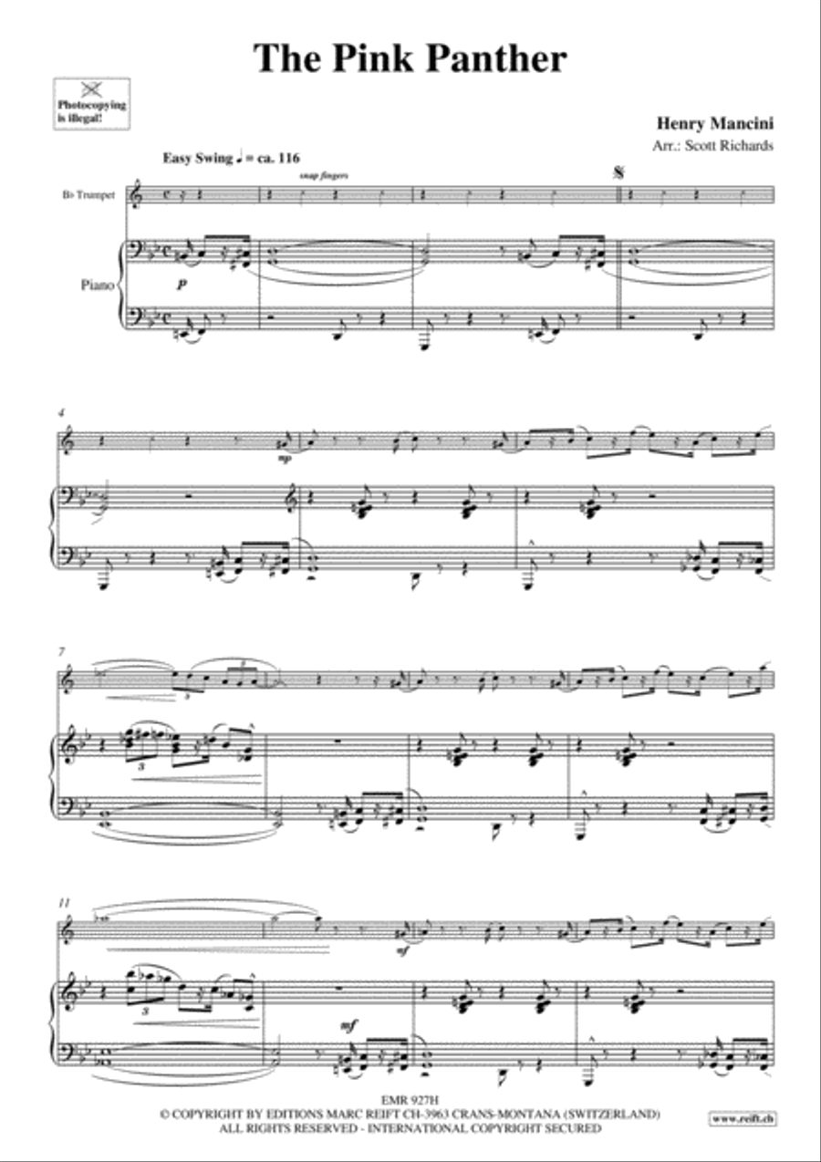 The Pink Panther Trumpet Solo scores gallery preview page 4