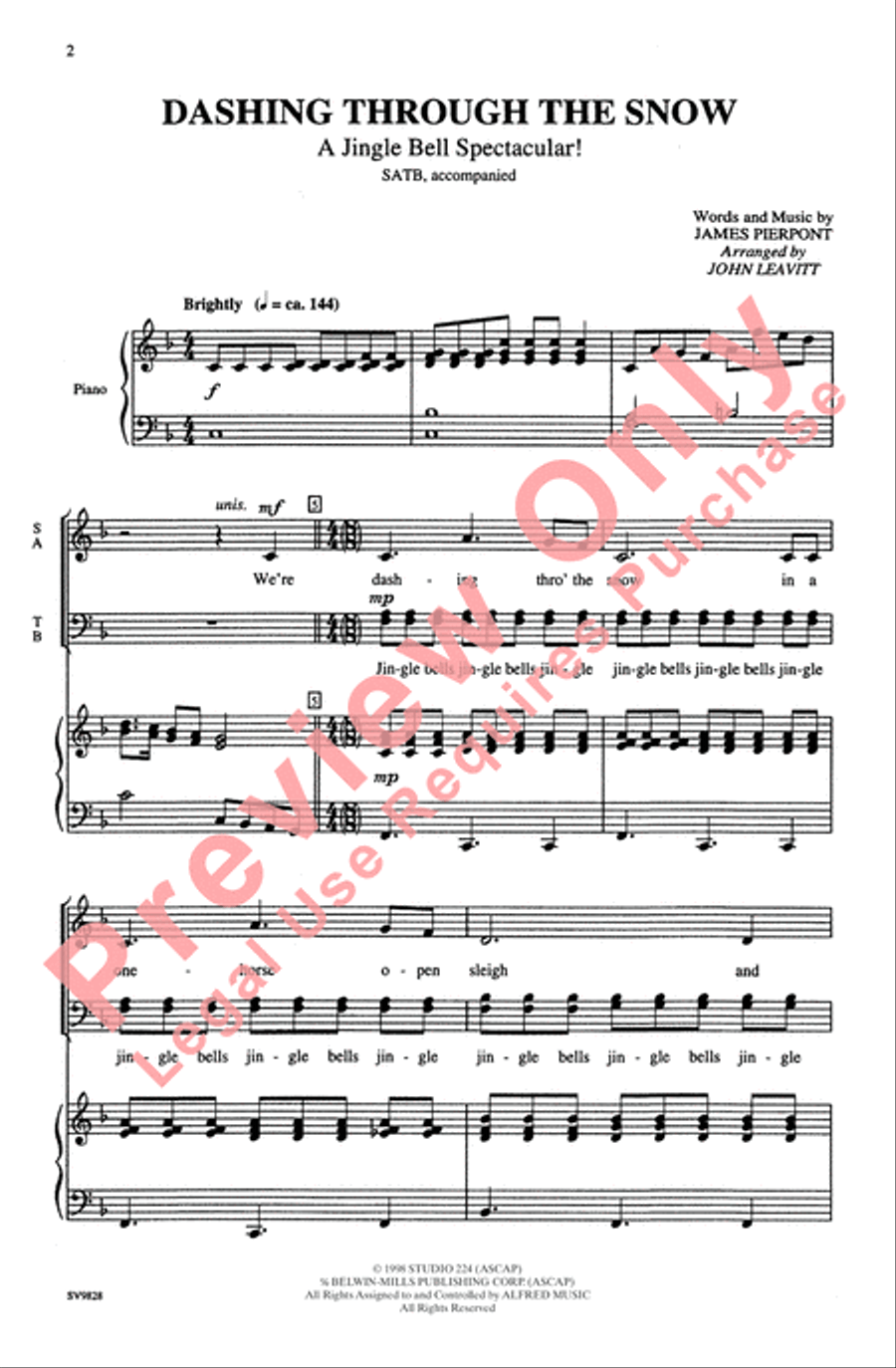 Dashing Through the Snow (A Jingle Bell Spectacular!) 4-Part scores gallery preview page 3