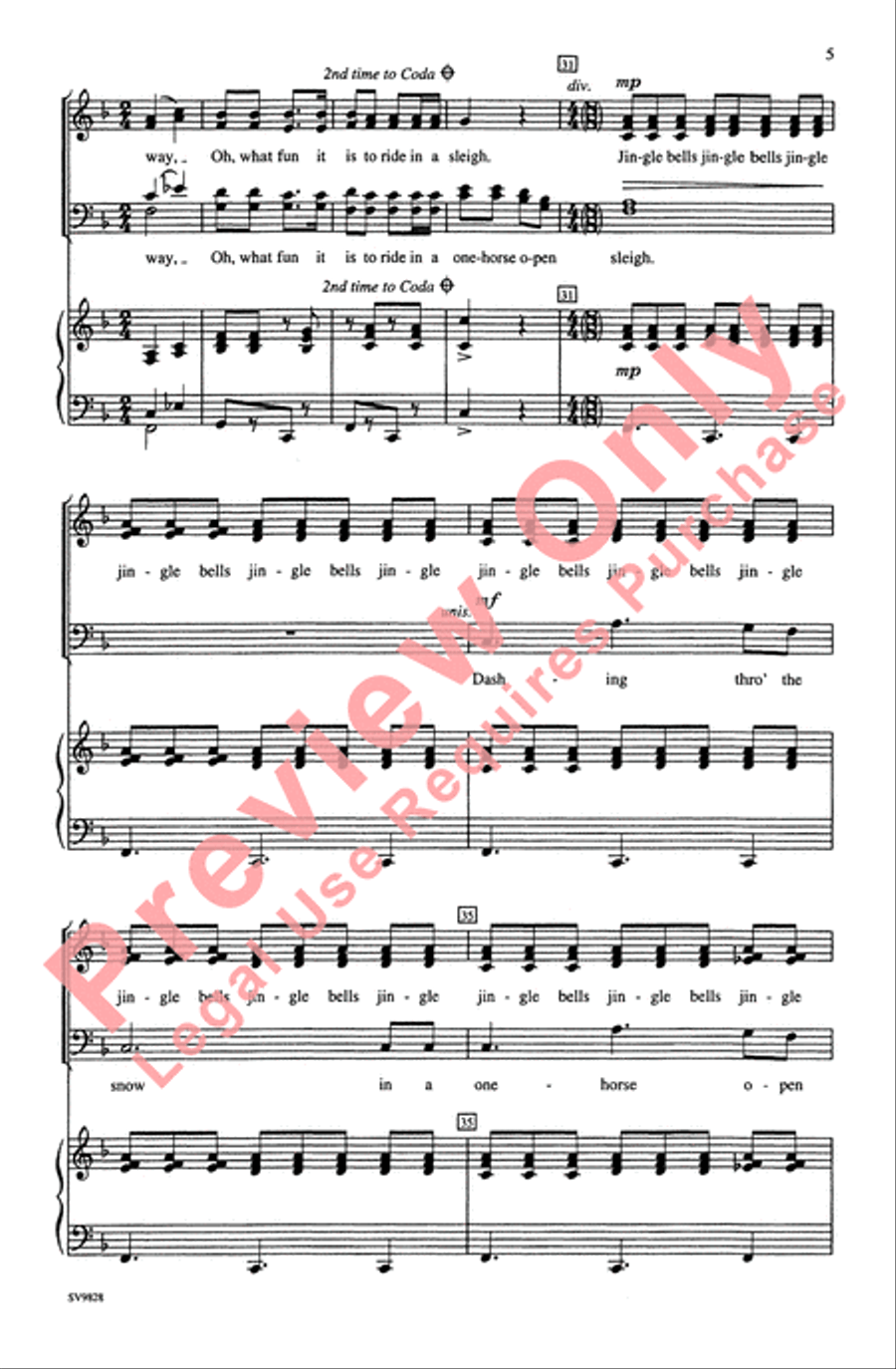 Dashing Through the Snow (A Jingle Bell Spectacular!) 4-Part scores gallery preview page 6