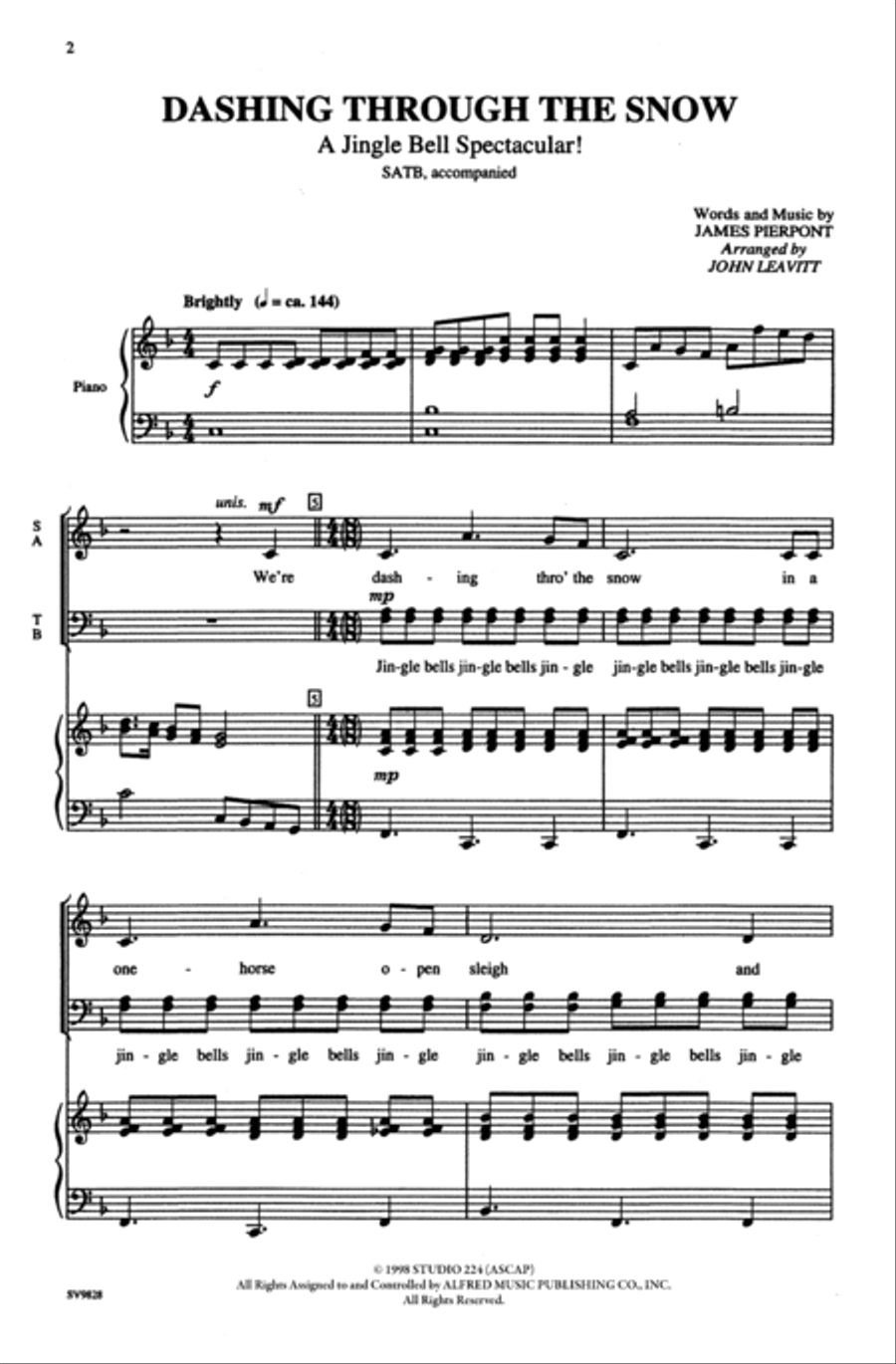 Dashing Through the Snow (A Jingle Bell Spectacular!) 4-Part scores gallery preview page 10