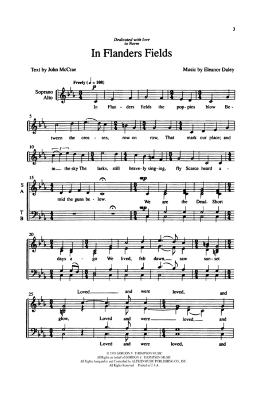 In Flanders Fields In Flanders Fields 4-Part scores gallery preview page 2