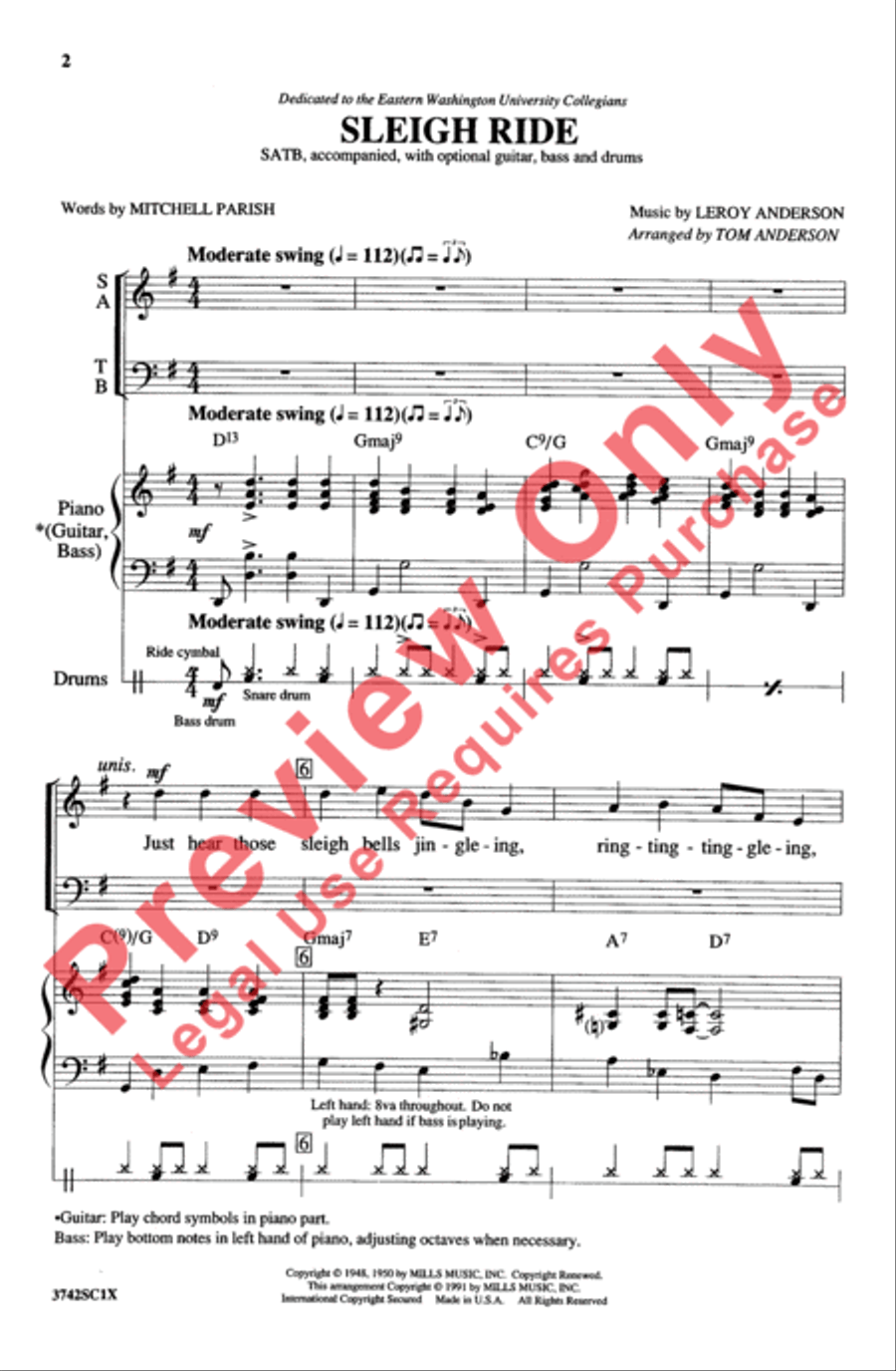 Sleigh Ride Sleigh Ride 4-Part scores gallery preview page 2