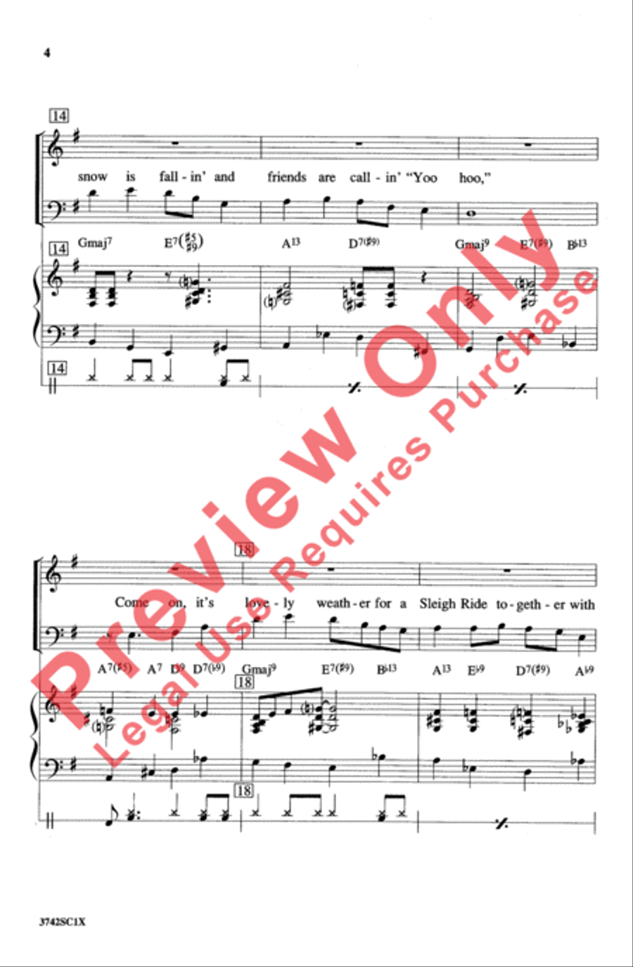 Sleigh Ride Sleigh Ride 4-Part scores gallery preview page 4