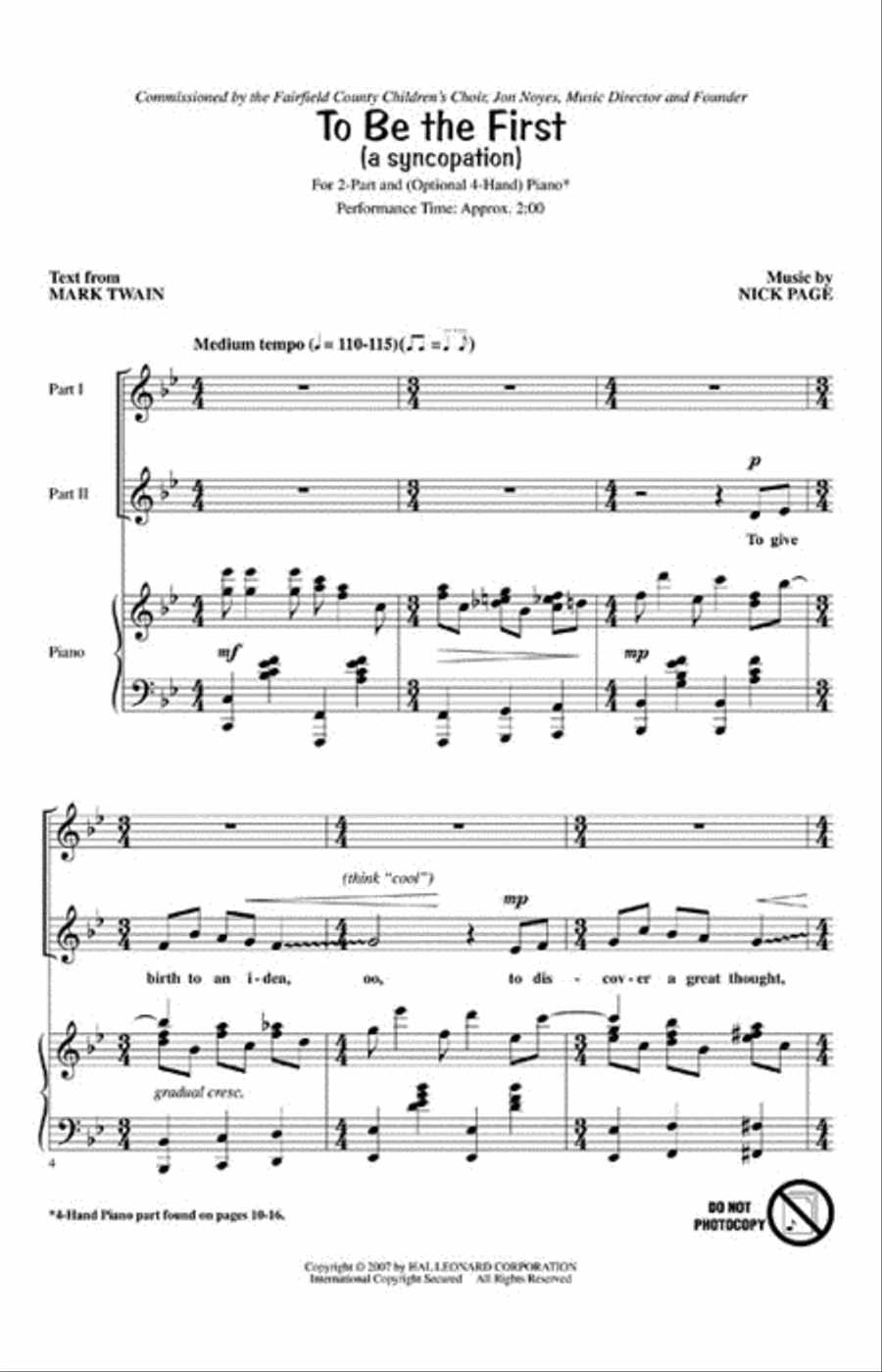 To Be The First To Be The First 2-Part scores gallery preview page 2