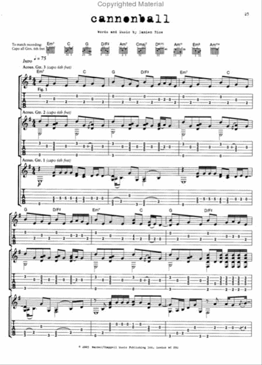 Damien Rice -- O Damien Rice -- O Acoustic Guitar scores gallery preview page 2