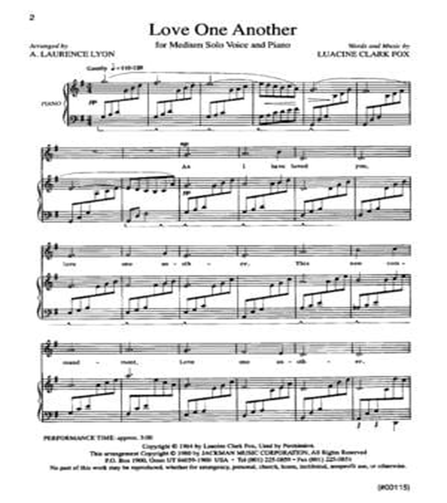 Love One Another - Vocal Solo Voice Solo scores gallery preview page 2