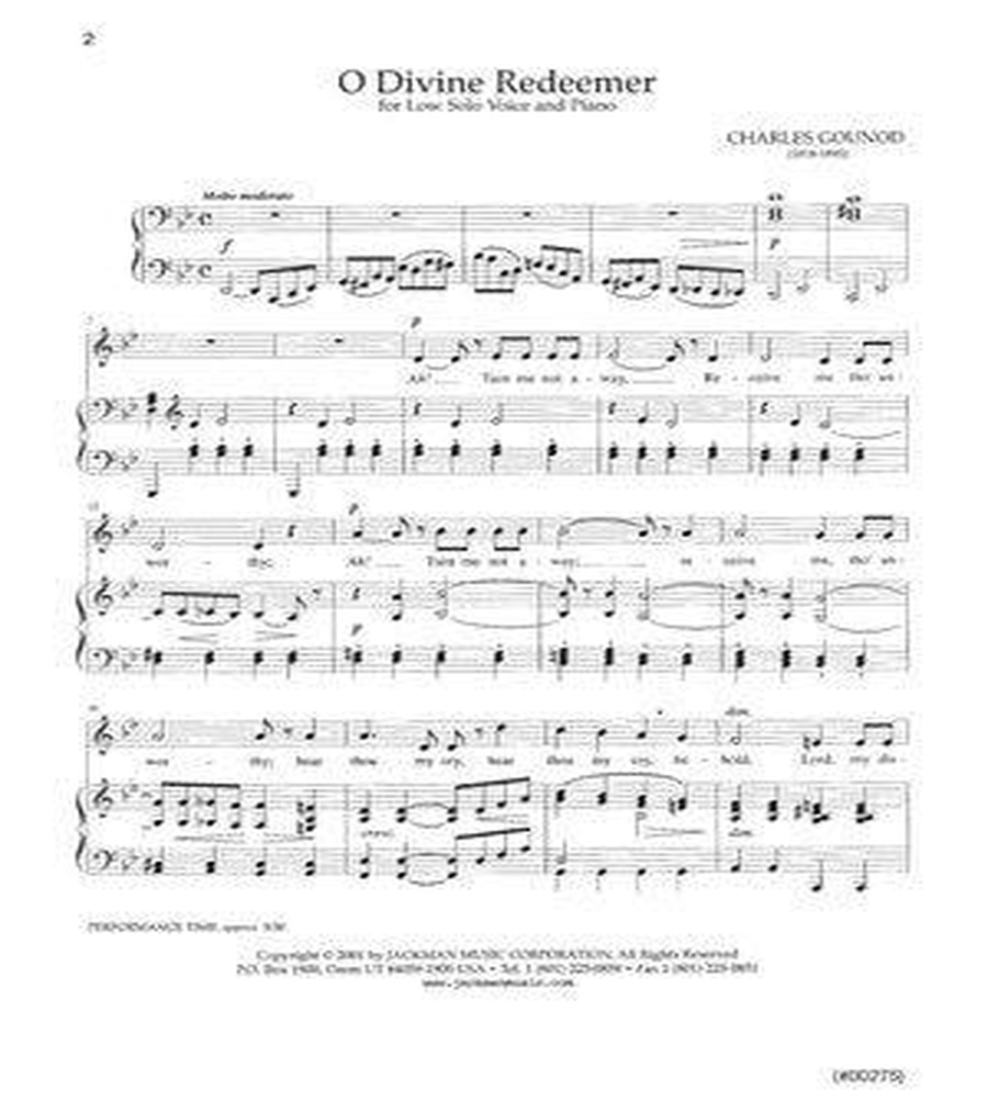 O Divine Redeemer - Vocal Solo Low Voice Solo scores gallery preview page 2