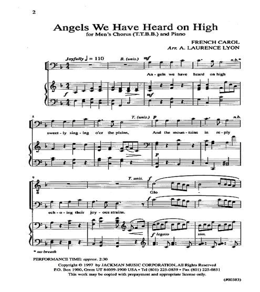 Angels We Have Heard on High - TTBB TTBB scores gallery preview page 2
