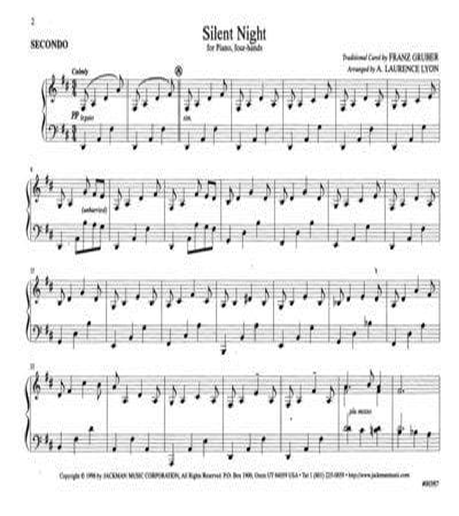 Silent Night - Piano four-hands Piano Duet scores gallery preview page 2
