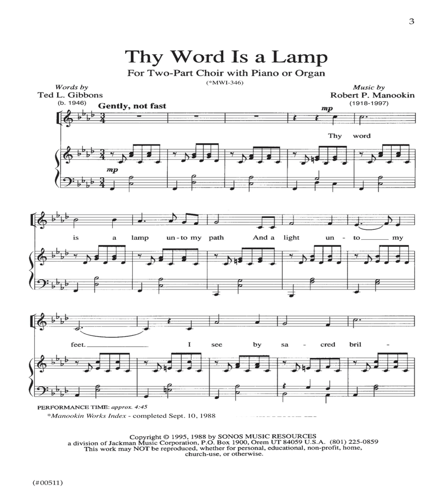 Thy Word Is a Lamp — Two-Part Thy Word Is a Lamp — Two-Part TB scores gallery preview page 2